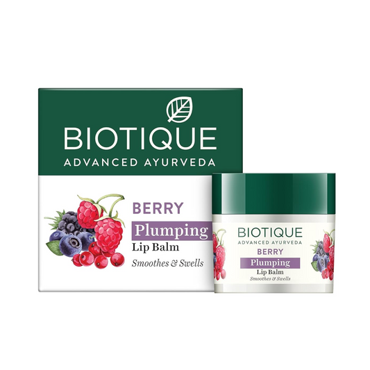Biotique Berry Plumping Lip Balm | Smooths and Nourishing| Swells lips| Moisturized and hydrated | Long Lasting Protection and Refreshing |100% Botanical Extracts| All Skin Types | 12G