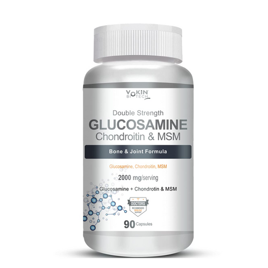 Vokin Biotech Glucosamine 1000mg, MSM 500mg & Chondroitin 500mg Support Joint Pain & Joint Strength 90 Capsules (Glucosamine)