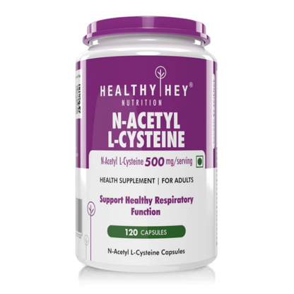 Healthyhey Nutrition N-Acetyl L-Cysteine (NAC) - Non-GMO - Gluten Free -Pack of 120 Veg. Capsules