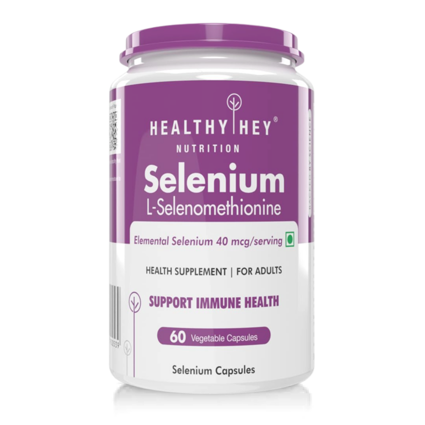 HealthyHey Nutrition Selenium Capsules 40mcg - Superior Absorption - 60 Vegetarian Capsules