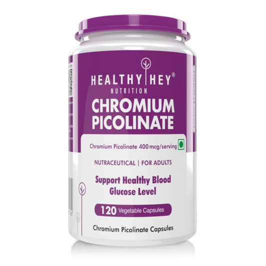 HealthyHey Nutrition Chromium Picolinate -Support Glucose Metabolism (High Absorption) 120 Capsules, Non-GMO, Gluten Free
