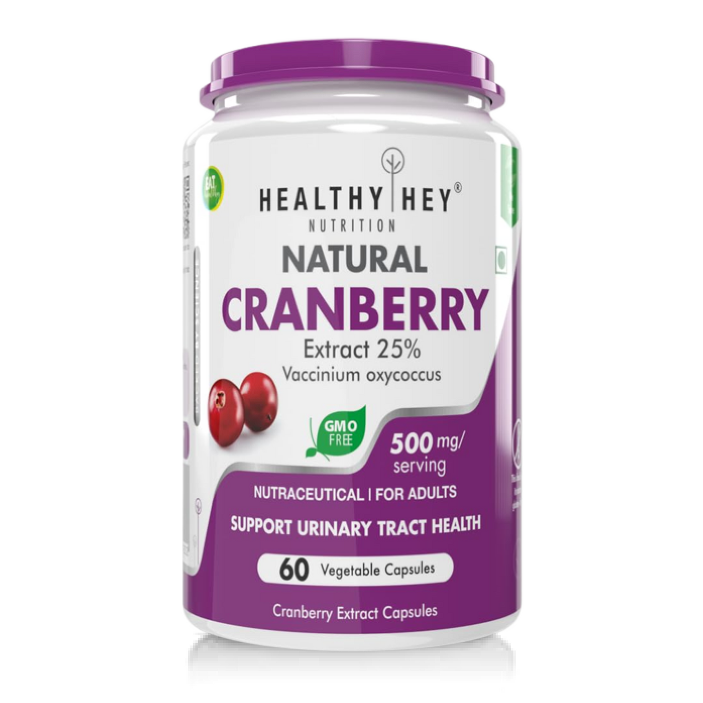 HealthyHey Nutrition Cranberry Extract - Urinary Tract Health - 60 Veg Capsules