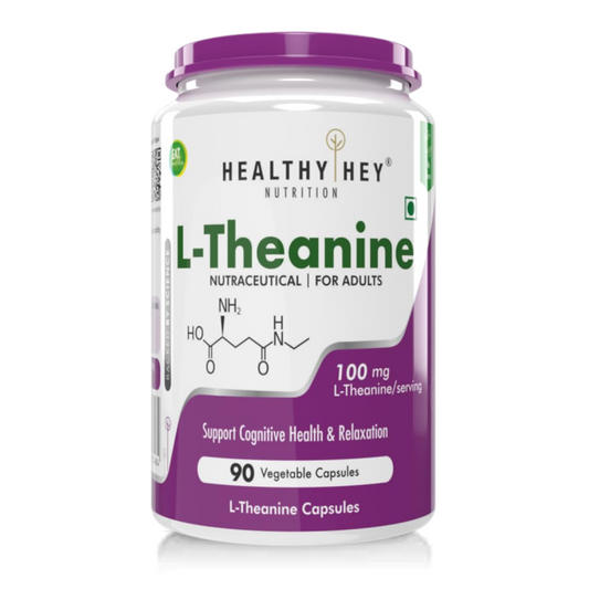 HealthyHey Nutrition L-Theanine -Support Relaxation - 90 Vegetarian Capsules