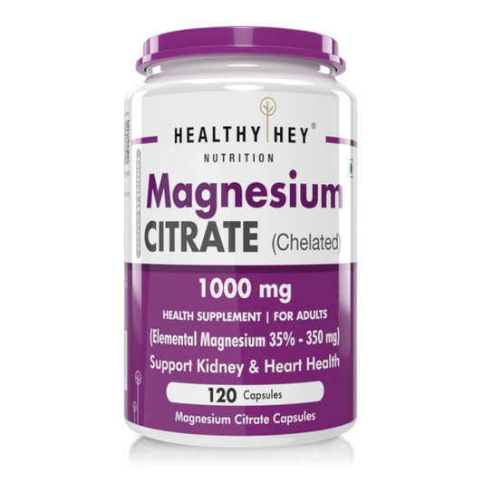 HealthyHey Nutrition Magnesium Citrate-120 Vegetable Capsules