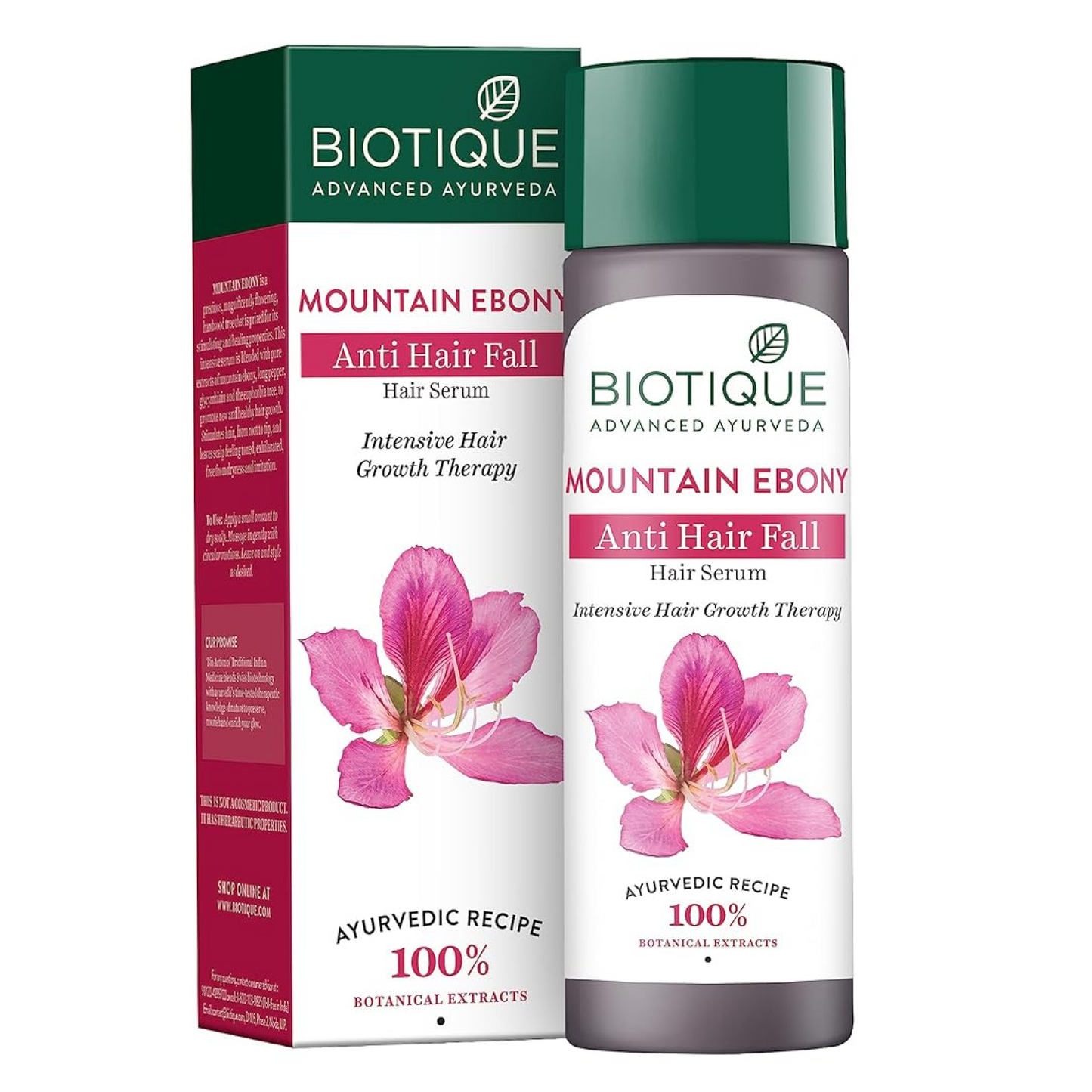 Biotique Bio Mountain Ebony Vitalizing Serum | Prevents Hair Fall & Soothes Scalp| Promotes Hair Growth | 100% Botanical Extracts | Suitable for All Skin Types | 120ml