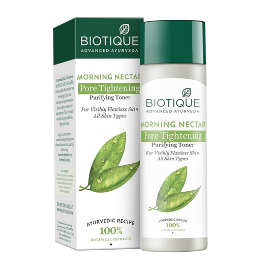 Biotique Morning Nectra Pore Tightening Purifying Toner For Visibily Flawleass Skin All Skin Type 120 ml