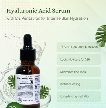 Belle Moi Hyaluronic Acid + Pentavitin Serum | Intense Hydration & Plumping Face Serum | Deep Moisturizing, Fine Lines & Glow Booster | Daily Lightweight Serum for Women & Men â€“ 30 ml