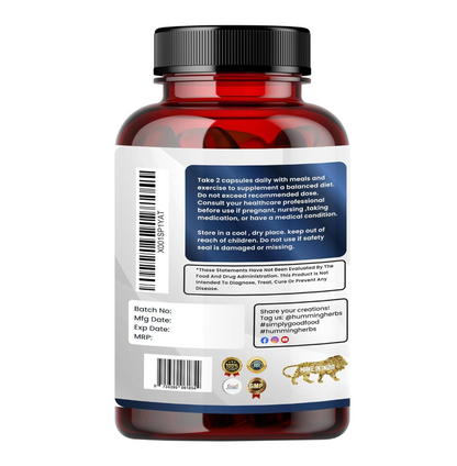 Humming Herbs ULTRA NITRIC BOOSTER - 7in1 | Beet Root, L-Arginine, Tongkat Ali, Black Pepper, L-Citrulline, Tribulus Terrestris & Ashwagandha - Enhance Energy, Performance, and Stamina - 90 Cap