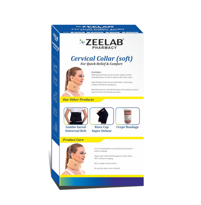 Zeelab Cervical Collar Soft Deluxe for Neck Support | Soft Cervical Collar for Quick Relief and Comfort (L)