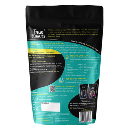True Elements Halim Seeds 500g - Aliv Seeds | High in Fibre and Omega -3 | Garden Cress Seeds | Haleem Seed | Immunity Booster Superfood