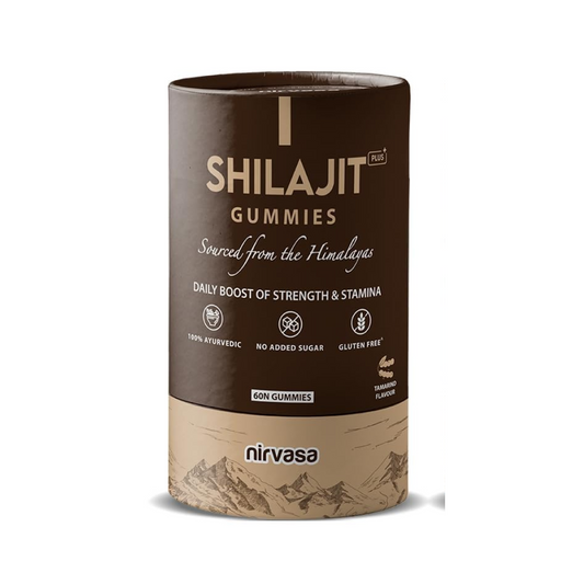 Nirvasa Shilajit/Shilajeet Plus Gummies (2x60 Gummy) | Sugar-Free Energy, Stamina & Endurance Booster | Supports Strength, Immunity & Muscle Recovery | With Fulvic Acid & Essential Nutrients