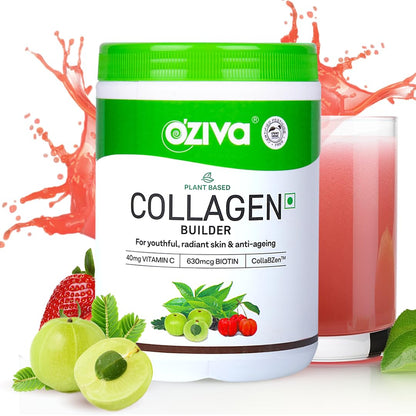OZiva Vegan Collagen with Biotin & Vitamin C For Brighter & Youthful Skin|Collagen Supplement For Women & Men|Plant Based Collagen Powder| Vegan (Pack of 1),1 count,200 grams