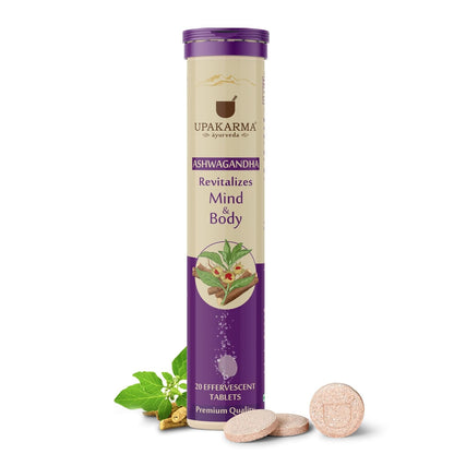 UPAKARMA Ashwagandha Effervescent Tablets | Mood Lifter, Immunity Booster | R&D Backed and Lab Tested
